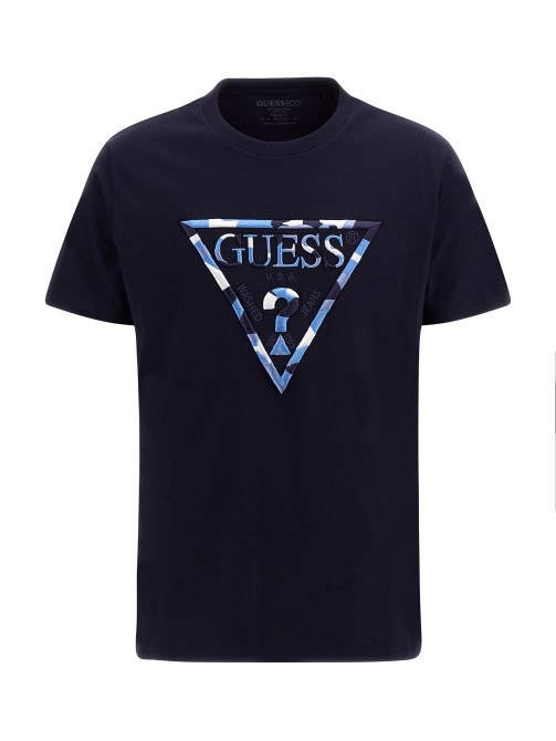 تيشيرت بشعار مثلث أزرق Guess