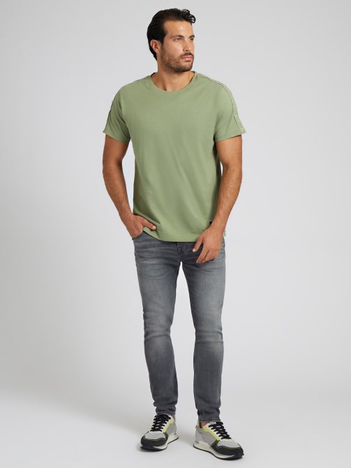 تيشيرت بشريط الشعار - أخضر Guess