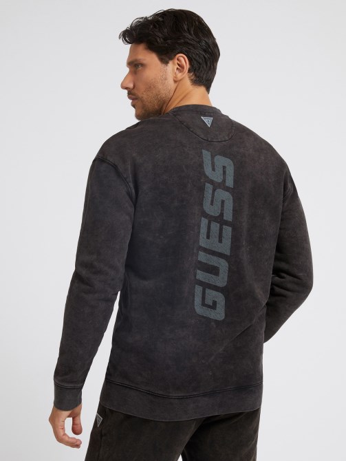 قميص من النوع الثقيل مبيّض بتأثير أسود Guess