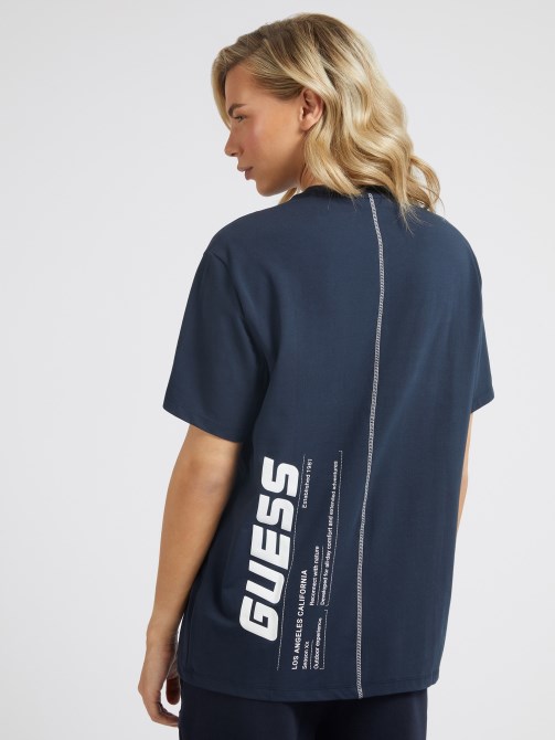 تيشيرت بشعار خلفي أزرق Guess