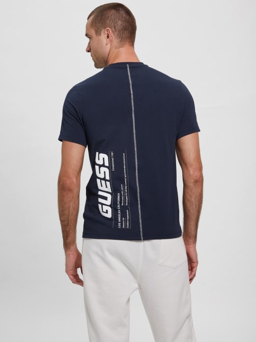 تيشيرت بشعار خلفي أزرق Guess