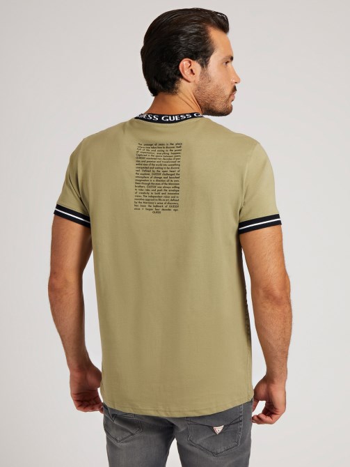 تي شيرت مع شعار الفرقة الخضراء Guess