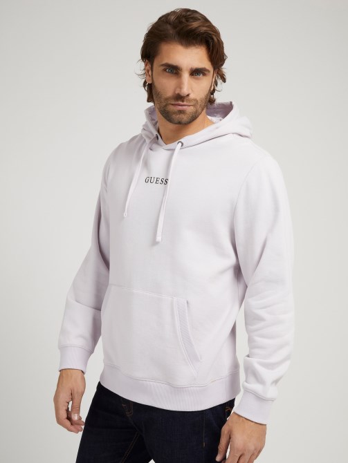 كنزة بغطاء رأس وشعار أرجواني Guess