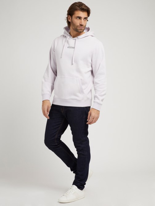 كنزة بغطاء رأس وشعار أرجواني Guess