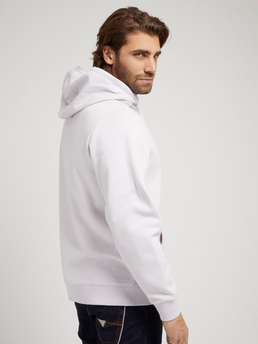 كنزة بغطاء رأس وشعار أرجواني Guess