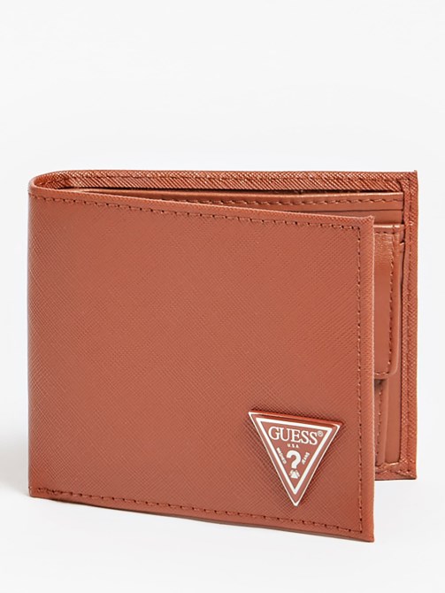محفظة Certosa Saffiano البني Guess