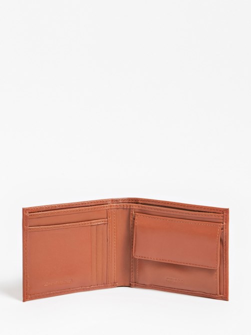 محفظة Certosa Saffiano البني Guess