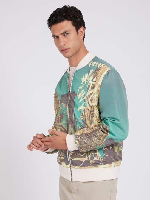 بطبعة ماكسي باللون الرمادي Guess