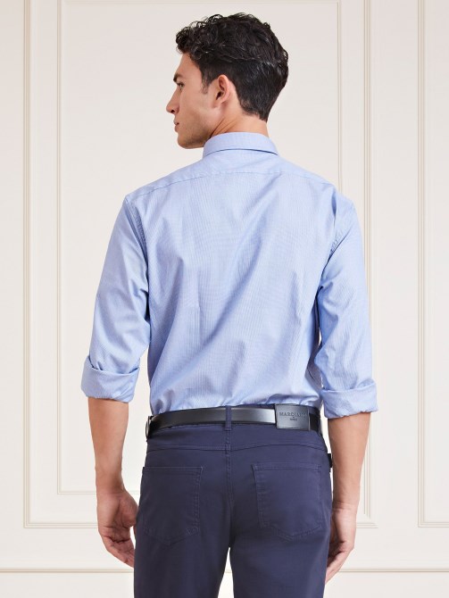 Marciano Houndstooth قميص أزرق متعدد التخمين