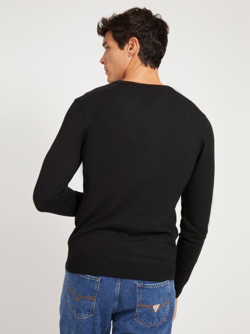 سترة سوداء من مزيج الفسكوز