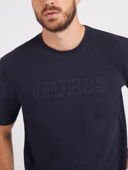 تيشيرت بشعار أمامي أزرق Guess