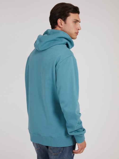 سويت شيرت بغطاء رأس وشعار Guess باللون الأزرق الأزرق الفاتح