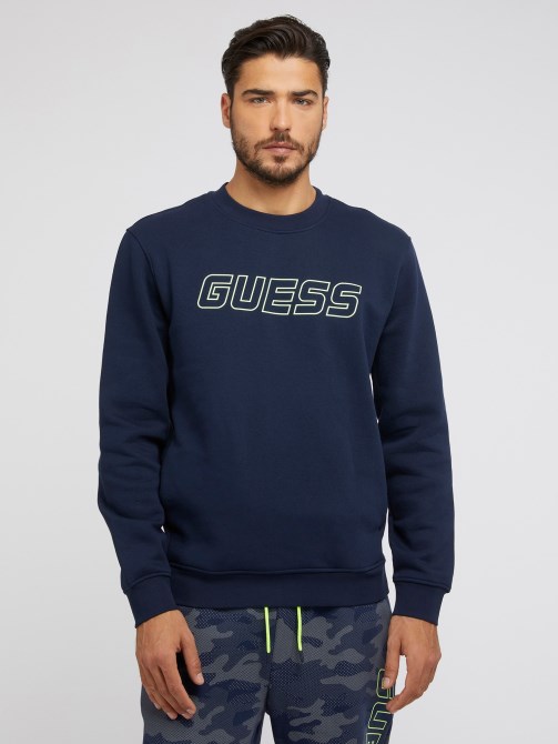 سويت شيرت بشعار أمامي Guess أزرق