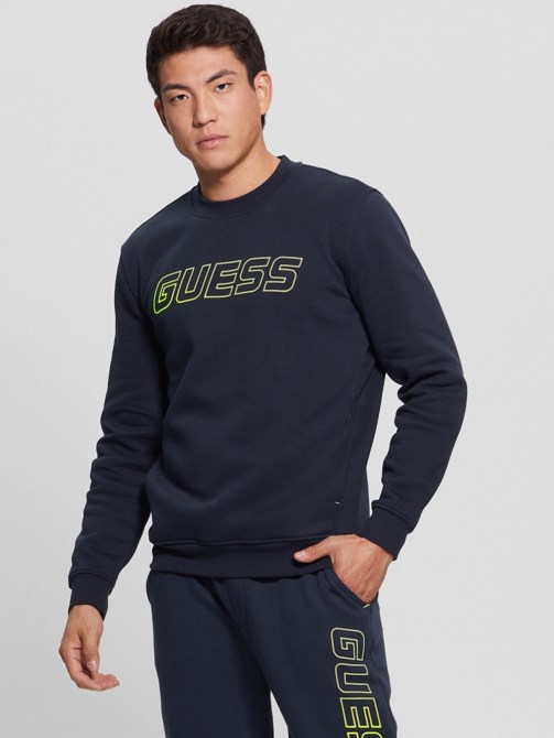 سويت شيرت بشعار أمامي Guess أزرق