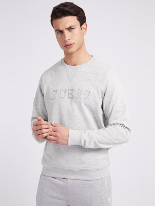 سويت شيرت بشعار أمامي Guess رمادي متعدد