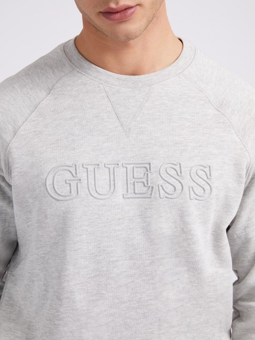 سويت شيرت بشعار أمامي Guess رمادي متعدد