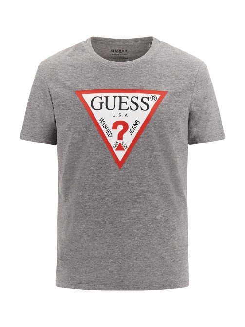تيشيرت بشعار مثلث رمادي Guess جديد يجعل