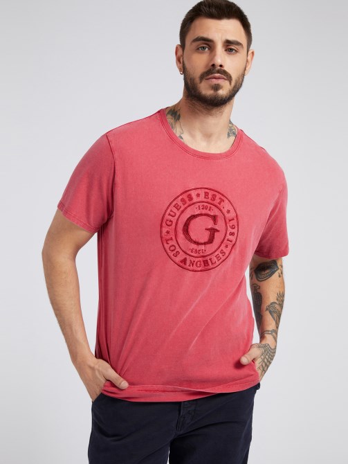 تيشيرت بشعار أمامي أحمر Guess