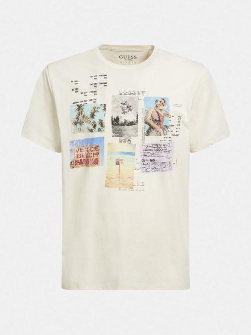 تيشيرت بطبعة جيس من الأمام كريمي