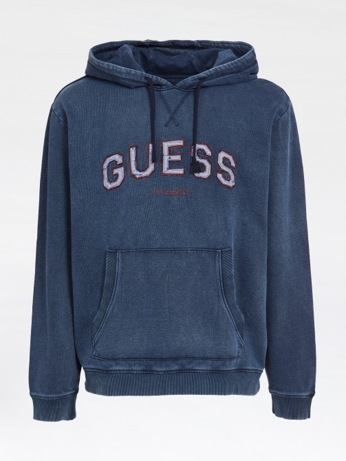 سويت شيرت بشعار أمامي أزرق Guess