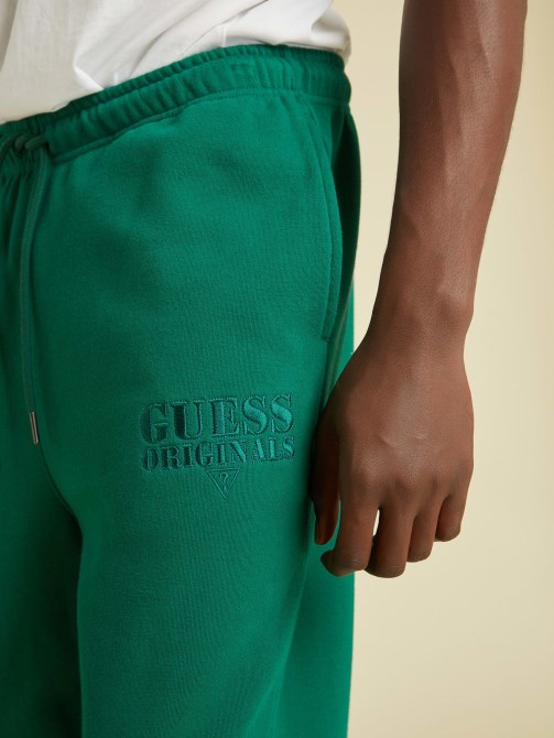 بنطلون رياضي للركض بشعار أخضر Guess