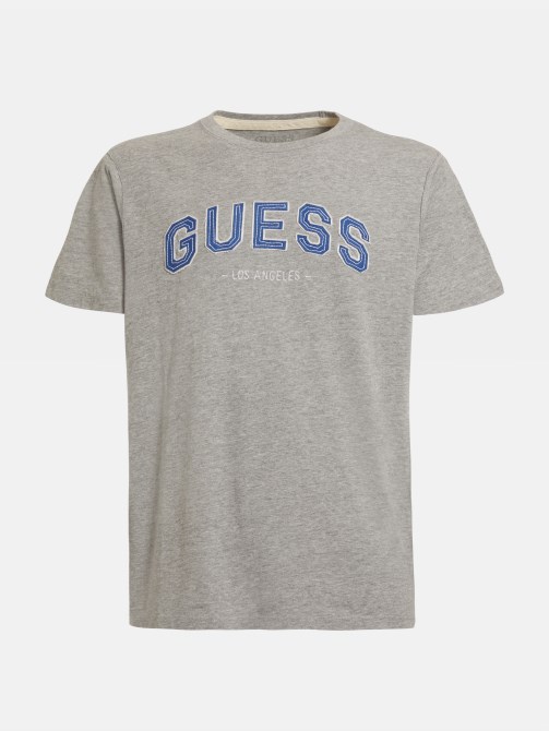 تيشيرت رمادي بشعار أمامي Guess