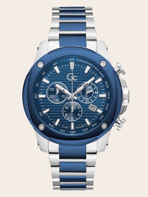 ساعة كرونوغراف فضية Guess Gc Steel اتجاه جديد