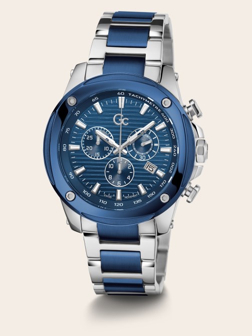 ساعة كرونوغراف فضية Guess Gc Steel اتجاه جديد