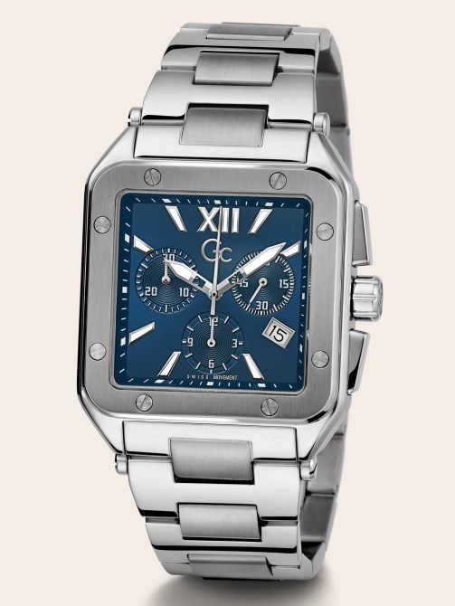 فضية Guess Gc كوارتز كرونوغراف مشاهدة يجعل الجديد