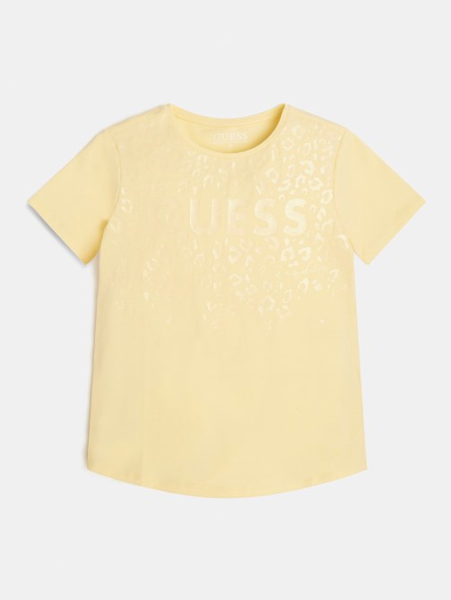 تيشيرت بشعار أمامي أصفر Guess