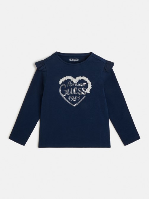 جيس قميص شيفون مكشكش أزرق