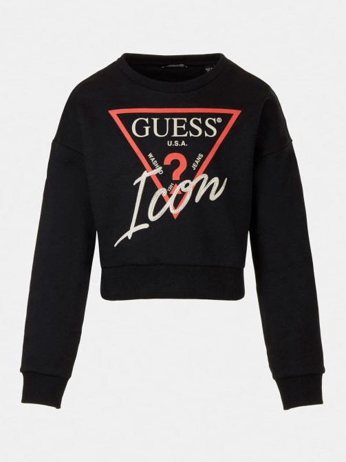 كنزة رياضية بشعار أسود Guess