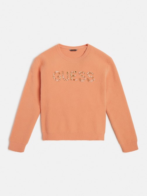 سترة بشعار أمامي برتقالي Guess