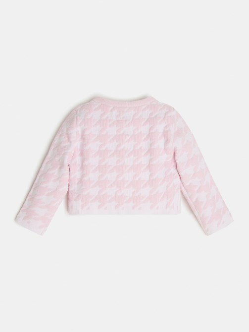 جيس سترة Houndstooth وردية اللون
