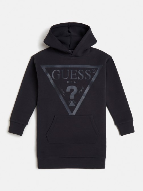 فستان بتصميم مثلث بشعار باللون الرمادي الغامق Guess