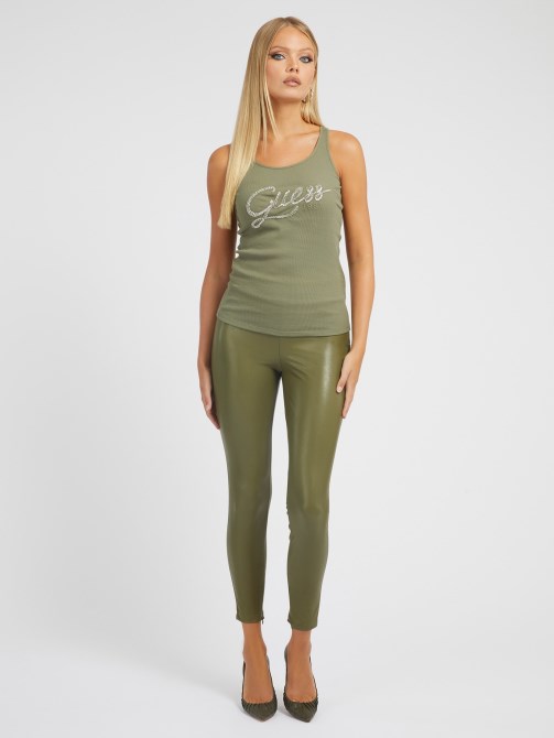 توب بدون أكمام بشعار أحجار الراين من Guess