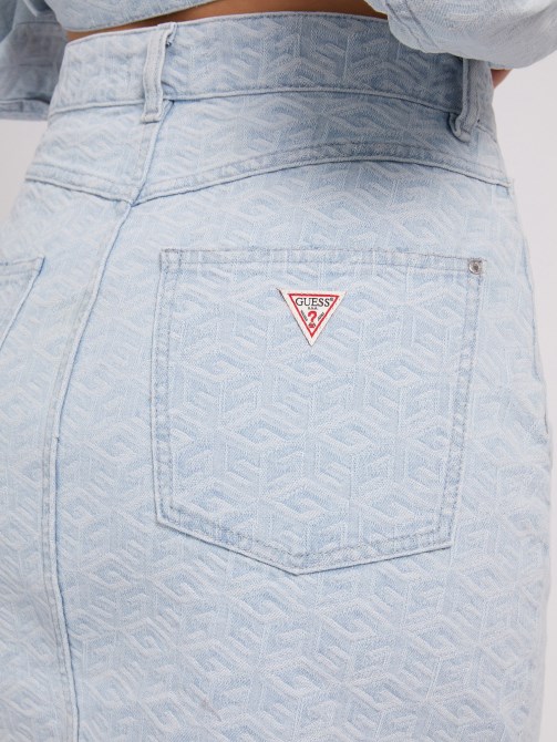 تنورة جينز بشعار أزرق Guess