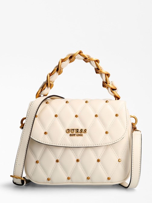 حقيبة كتف تريانا ربط بيضاء من Guess