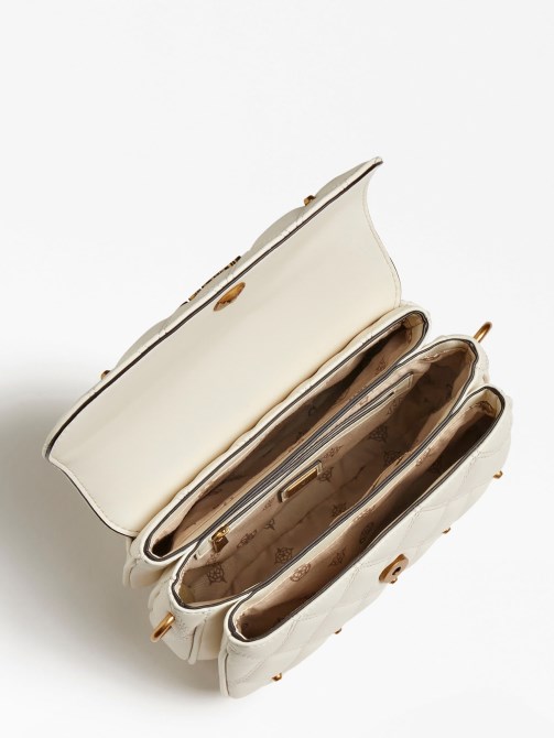 حقيبة كتف تريانا ربط بيضاء من Guess