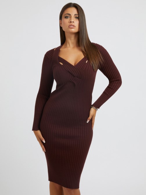 فستان سترة بتفاصيل بني Guess