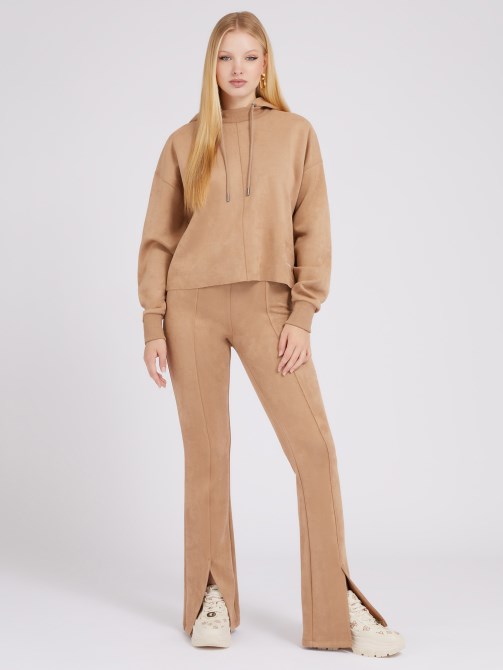 قميص من الجلد المدبوغ البيج Guess