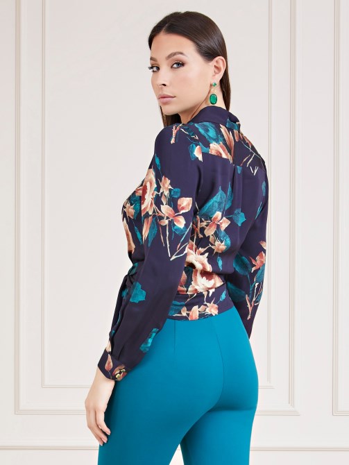 قميص أزرق متعدد الألوان بطبعة زهور Marciano Guess