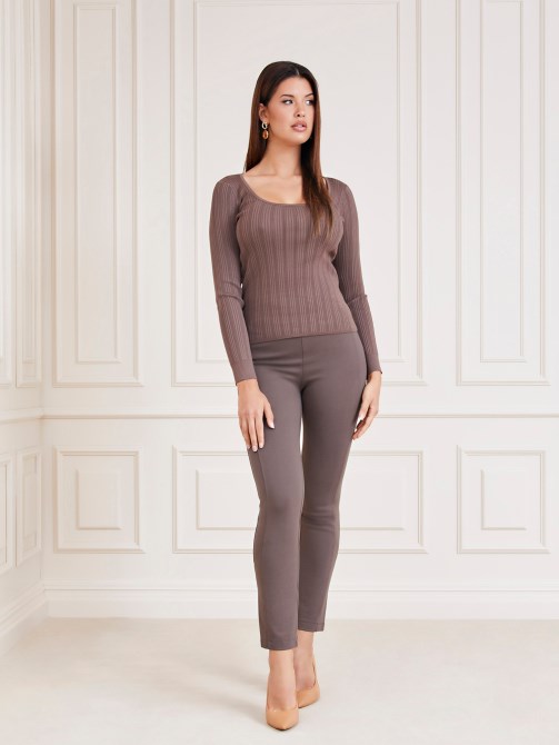 سترة برقبة مستديرة من Marciano البني Guess