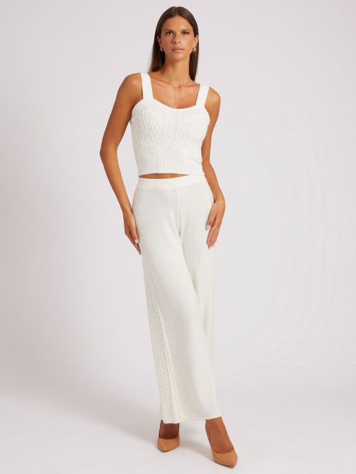 جيس كنزة من الكشمير من الكشمير باللون الأبيض