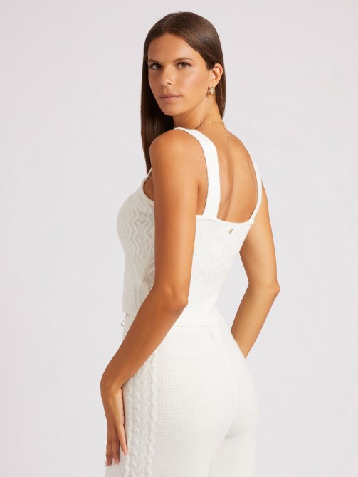 جيس كنزة من الكشمير من الكشمير باللون الأبيض