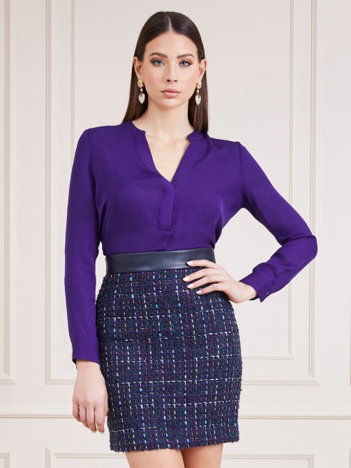 بلوزة من الحرير Marciano Guess Purple