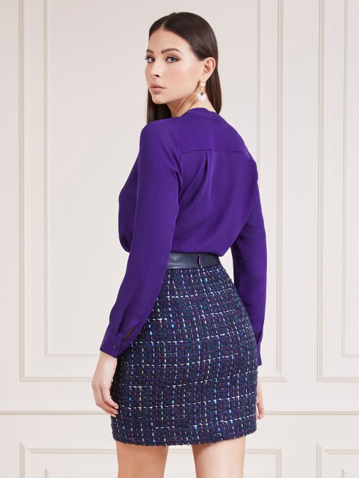 بلوزة من الحرير Marciano Guess Purple