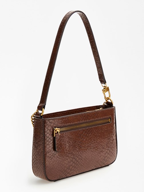 حقيبة كتف كاتي بطبعة جلد الثعبان باللون البني جيس