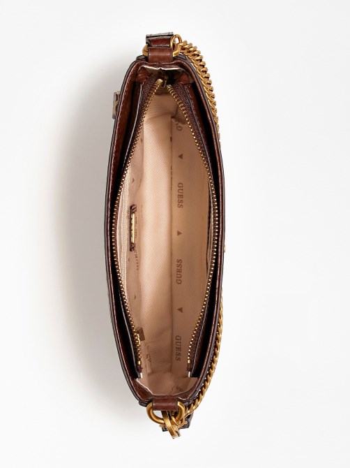 حقيبة كتف كاتي بطبعة جلد الثعبان باللون البني جيس