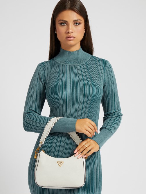 حقيبة كتف صغيرة بيضاء الجلد المدبوغ من Kaoma Guess